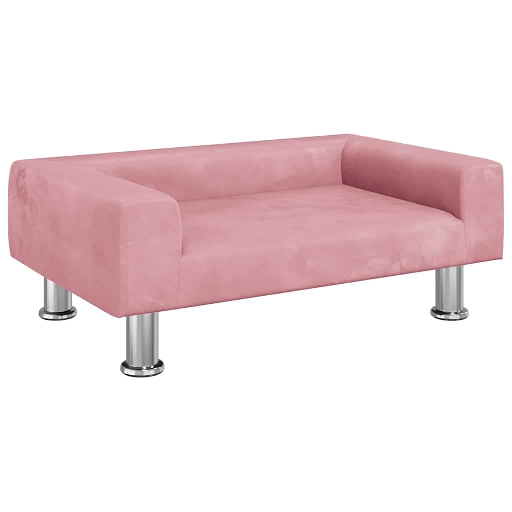 Lettino per Cani Rosa 70x45x26,5 cm in Velluto — miniatura 2 di 6