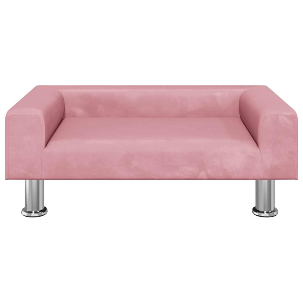 Lettino per Cani Rosa 70x45x26,5 cm in Velluto — miniatura 3 di 6