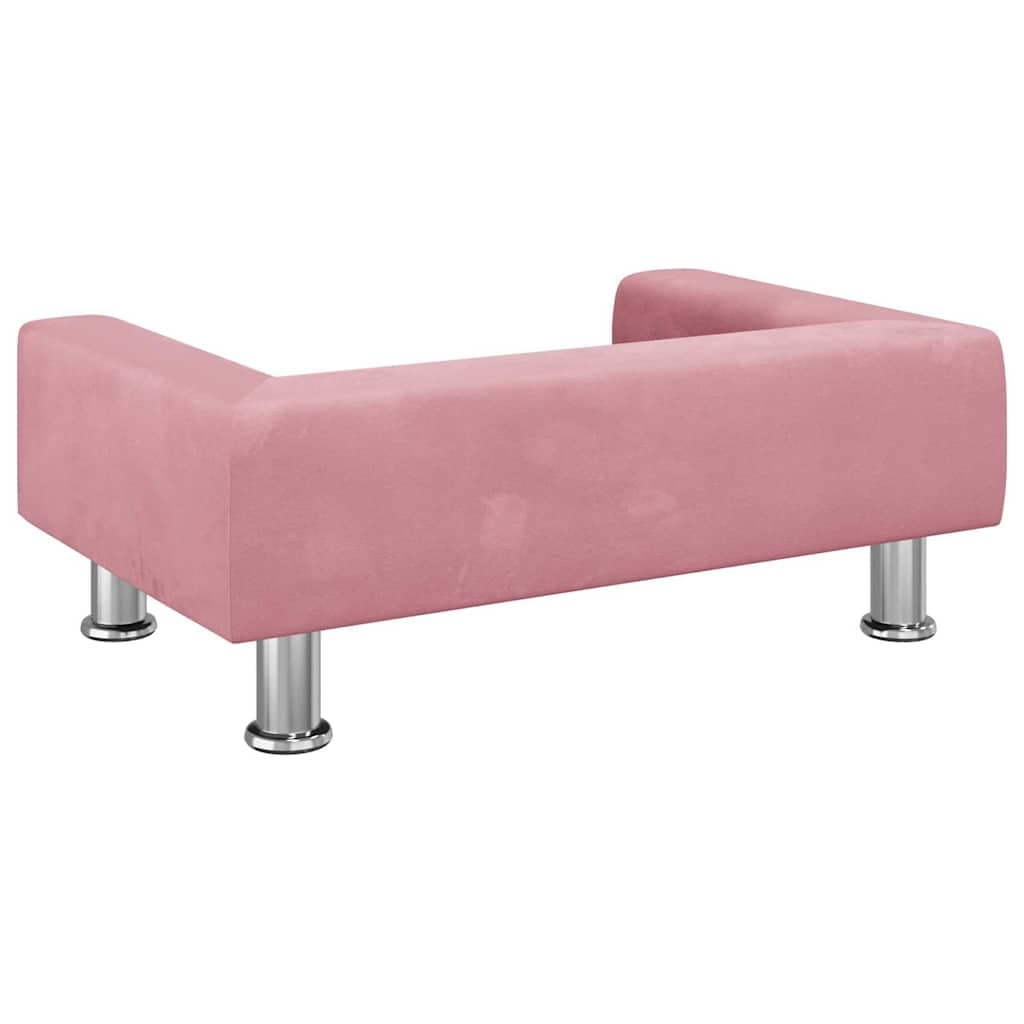Lettino per Cani Rosa 70x45x26,5 cm in Velluto — miniatura 4 di 6