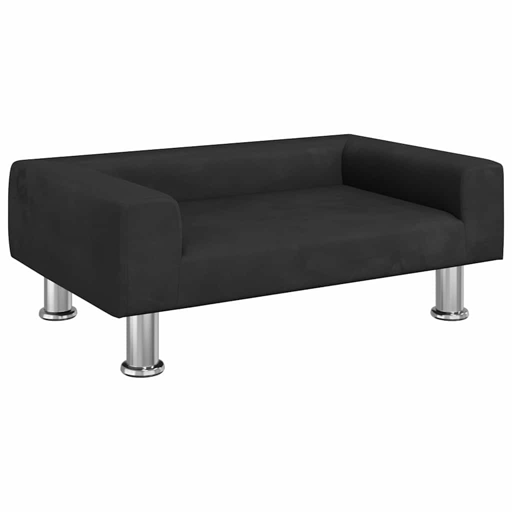 Lettino per Cani Nero 70x45x26,5 cm in Velluto — miniatura 2 di 6