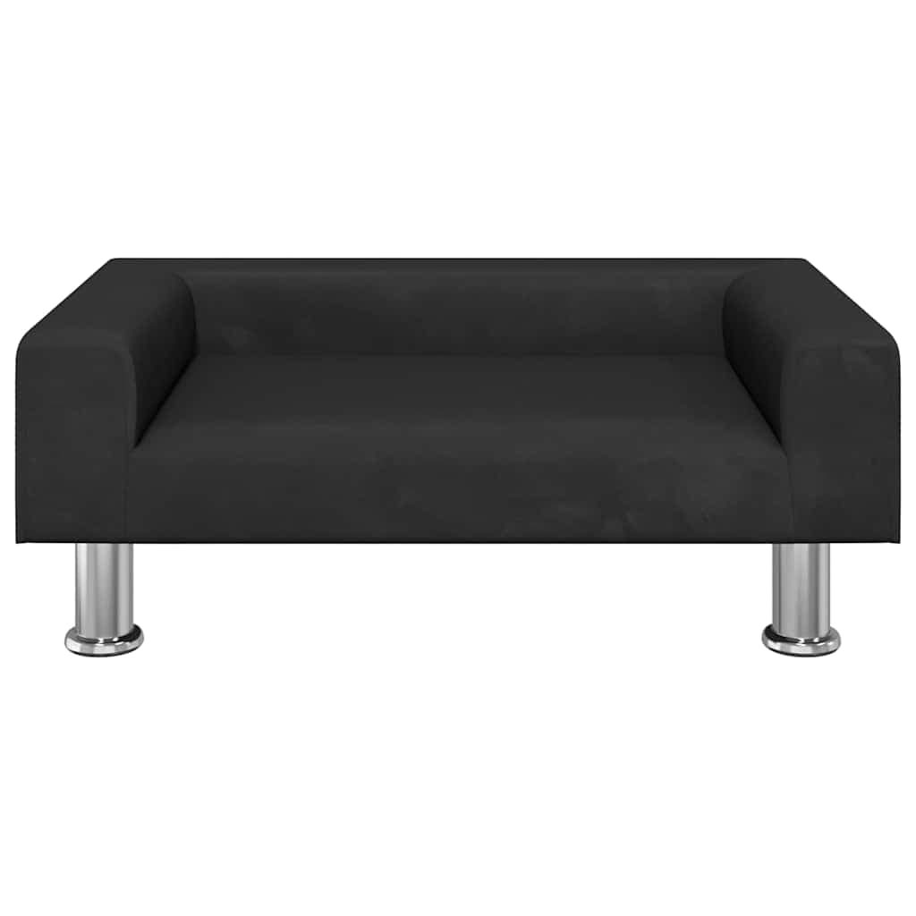 Lettino per Cani Nero 70x45x26,5 cm in Velluto — miniatura 3 di 6