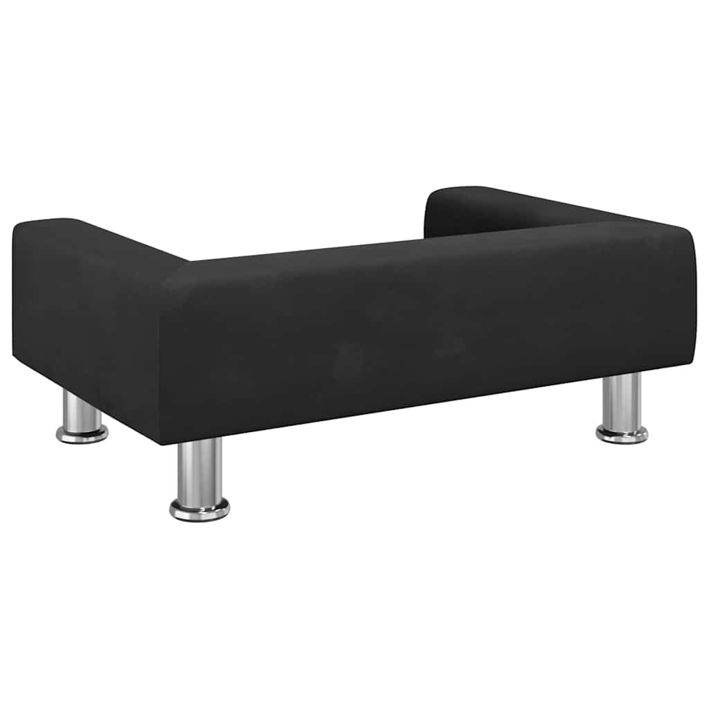 Lettino per Cani Nero 70x45x26,5 cm in Velluto — miniatura 4 di 6
