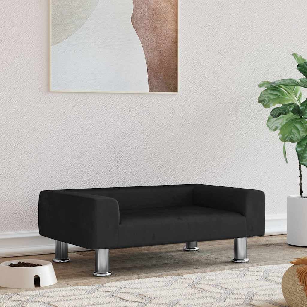 Lettino per Cani Nero 70x45x26,5 cm in Velluto — miniatura 1 di 6