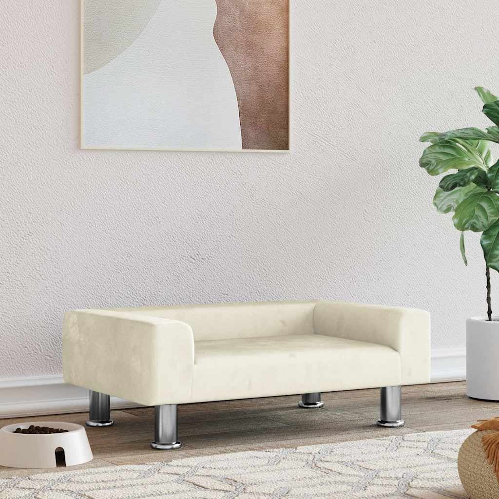 Lettino per Cani Crema 70x45x26,5 cm in Velluto — miniatura 1 di 6