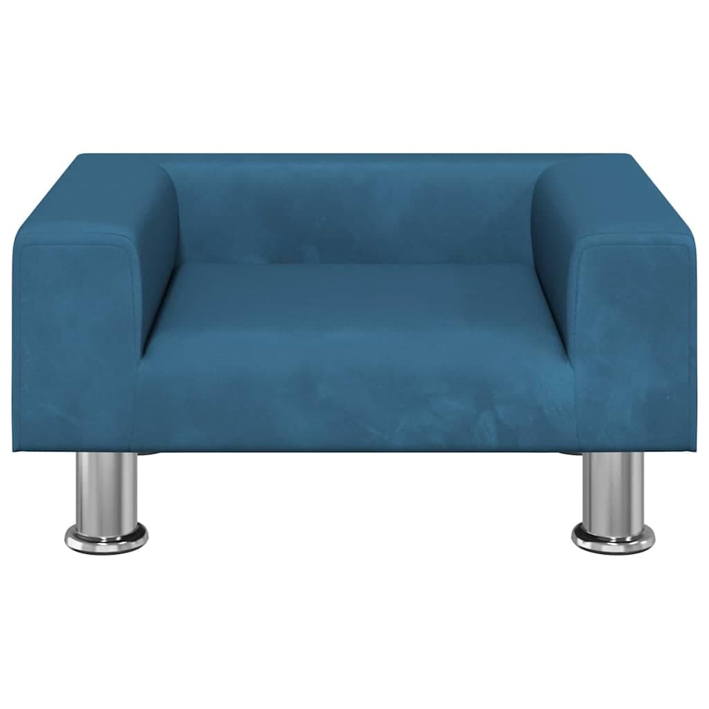 Lettino per Cani Blu 50x40x26,5 cm in Velluto — miniatura 3 di 6