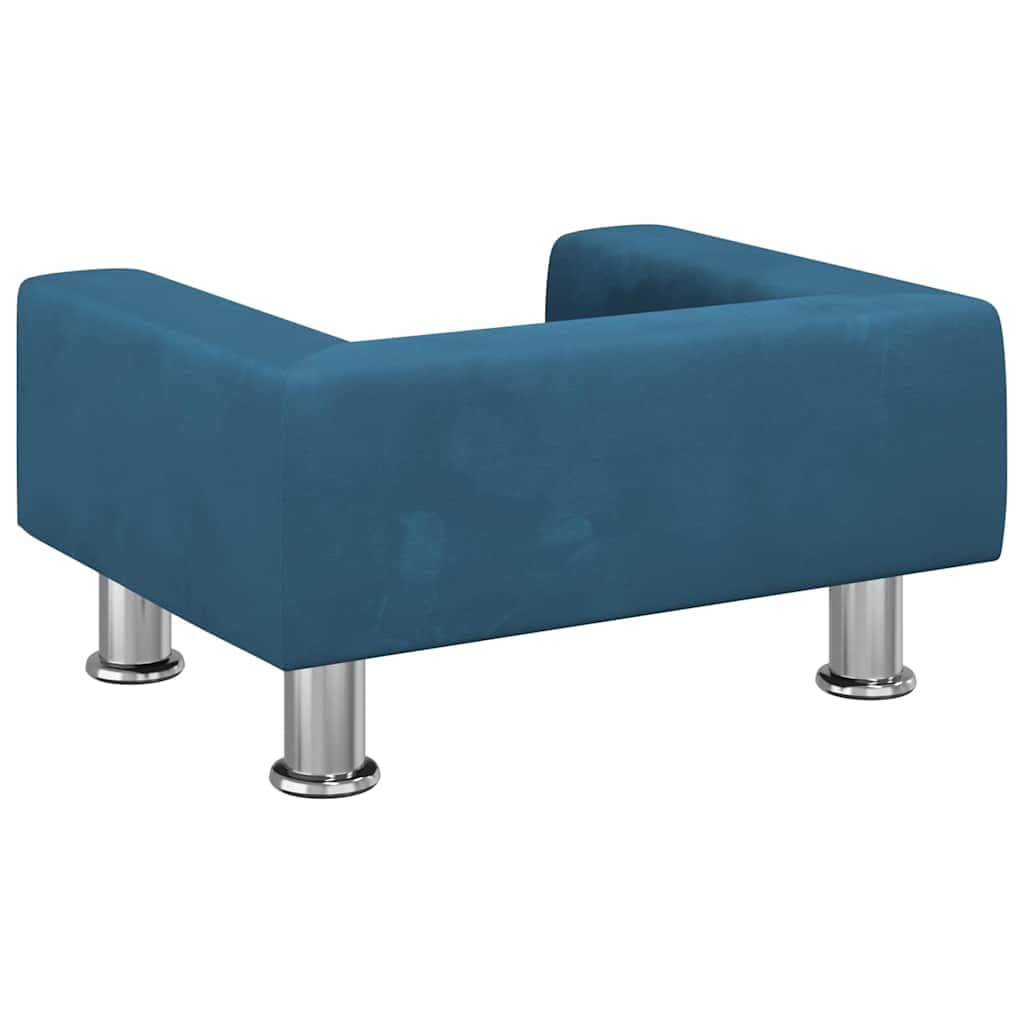 Lettino per Cani Blu 50x40x26,5 cm in Velluto — miniatura 4 di 6