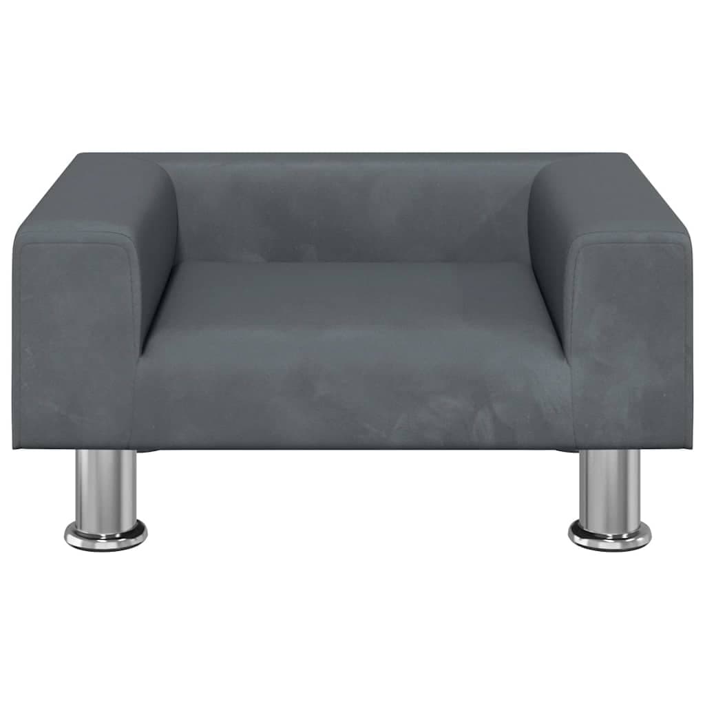 Lettino per Cani Grigio Chiaro 50x40x26,5 cm in Velluto — miniatura 3 di 6