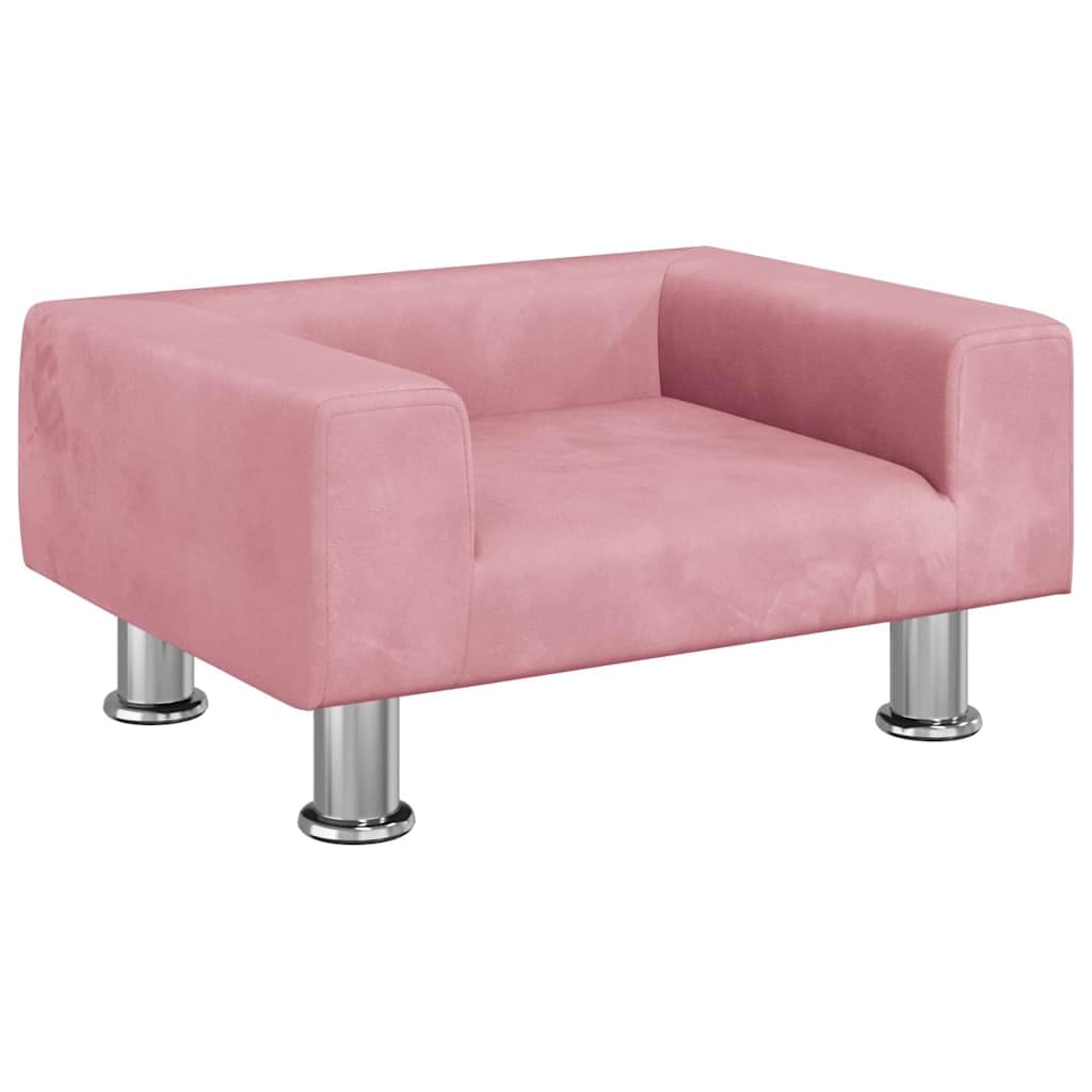 Lettino per Cani Rosa 50x40x26,5 cm in Velluto — miniatura 2 di 6