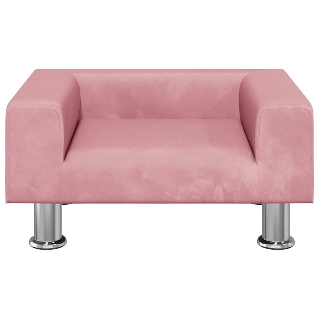 Lettino per Cani Rosa 50x40x26,5 cm in Velluto — miniatura 3 di 6