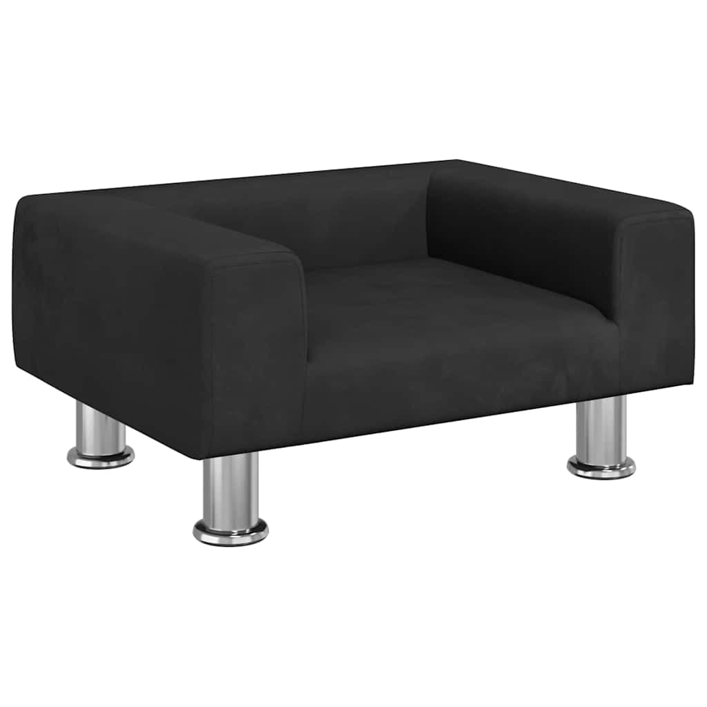 Lettino per Cani Nero 50x40x26,5 cm in Velluto — miniatura 2 di 6