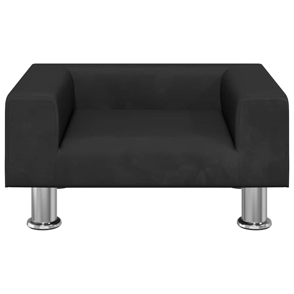 Lettino per Cani Nero 50x40x26,5 cm in Velluto — miniatura 3 di 6