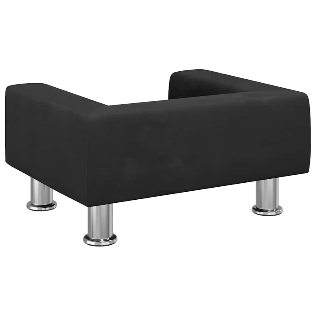 Lettino per Cani Nero 50x40x26,5 cm in Velluto — miniatura 4 di 6