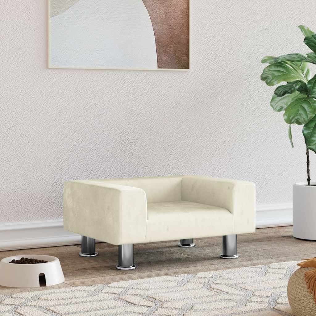 Lettino per Cani Crema 50x40x26,5 cm in Velluto — miniatura 1 di 6