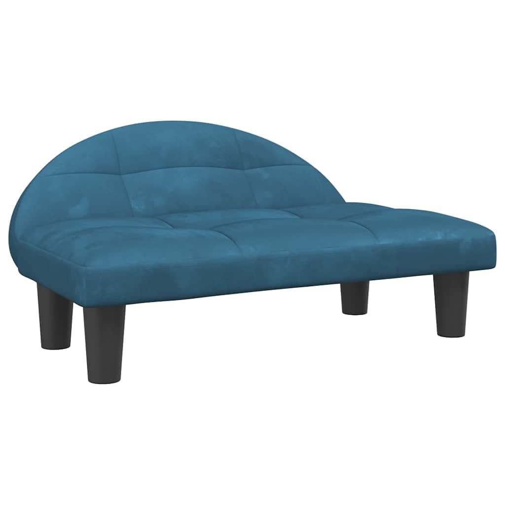 Lettino per Cani Blu 70x52x30 cm in Velluto — miniatura 2 di 6
