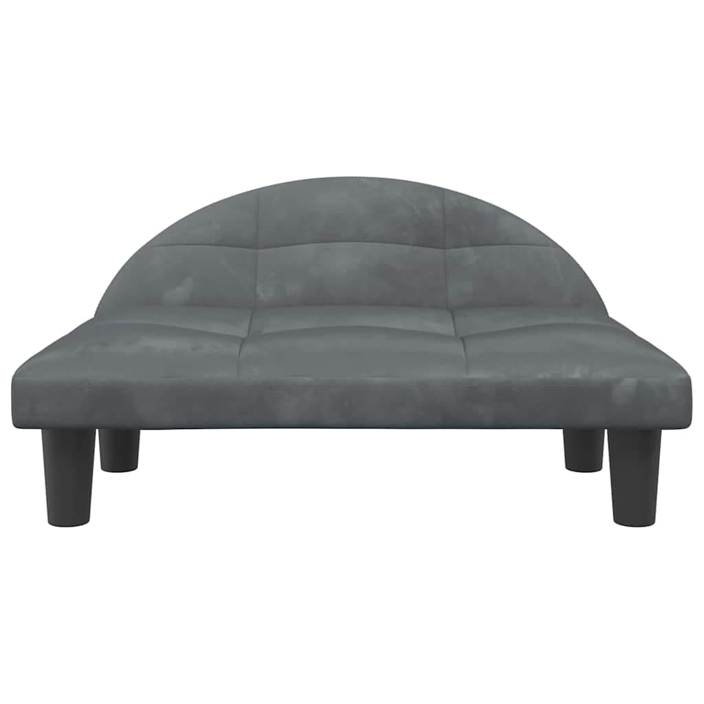 Lettino per Cani Grigio Scuro 70x52x30 cm in Velluto — miniatura 3 di 6