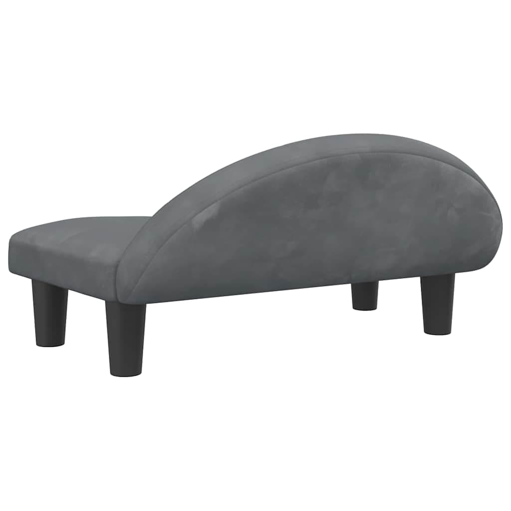 Lettino per Cani Grigio Scuro 70x52x30 cm in Velluto — miniatura 4 di 6