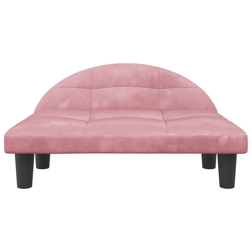 Lettino per Cani Rosa 70x52x30 cm in Velluto — miniatura 3 di 6