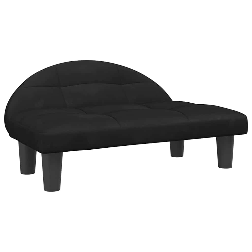 Lettino per Cani Nero 70x52x30 cm in Velluto — miniatura 2 di 6