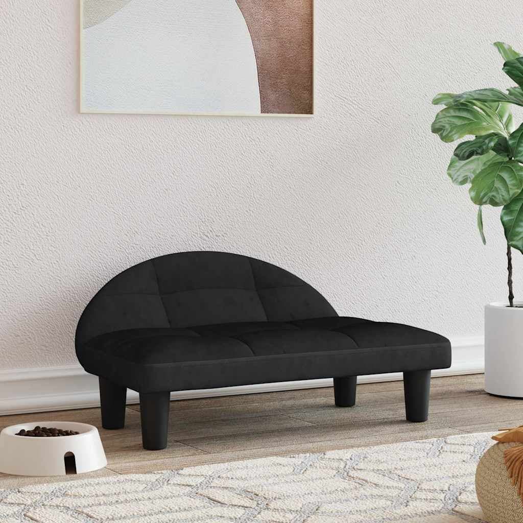 Lettino per Cani Nero 70x52x30 cm in Velluto — miniatura 1 di 6
