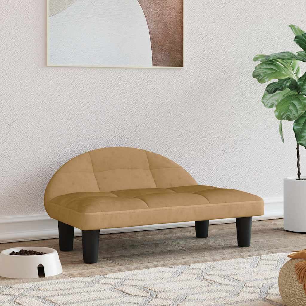 Lettino per Cani Marrone 70x52x30 cm in Velluto — miniatura 1 di 6