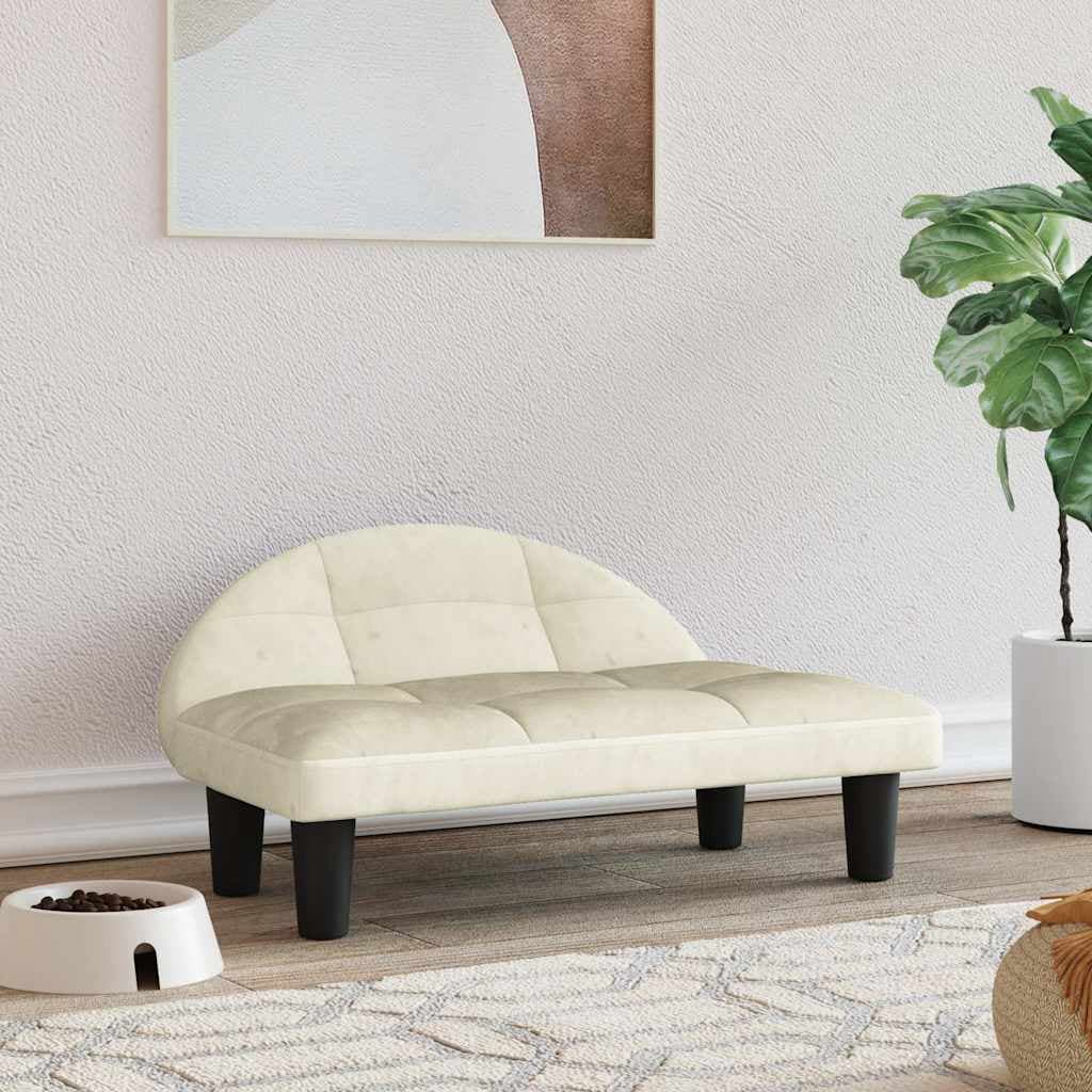 Lettino per Cani Crema 70x52x30 cm in Velluto — miniatura 1 di 6