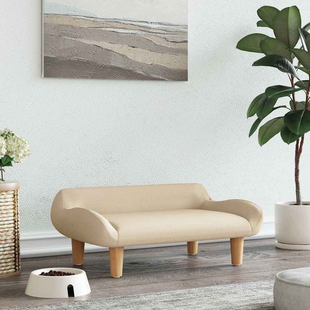 Lettino per Cani Crema 70x40x24 cm in Tessuto — miniatura 1 di 6