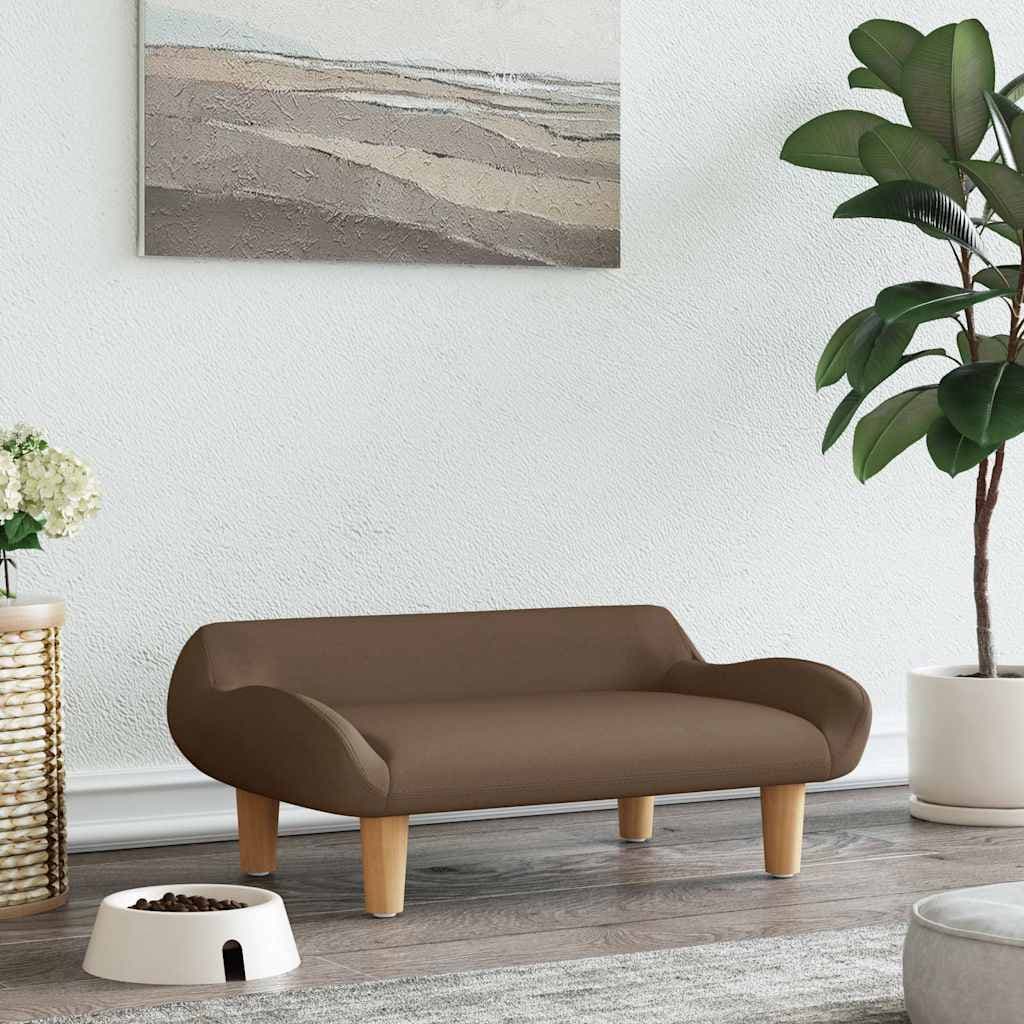 Lettino per Cani Marrone 70x40x24 cm in Tessuto — miniatura 1 di 6