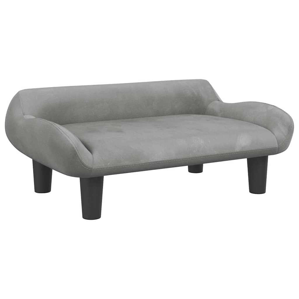 Lettino per Cani Grigio Chiaro 70x40x24 cm in Velluto — miniatura 2 di 6