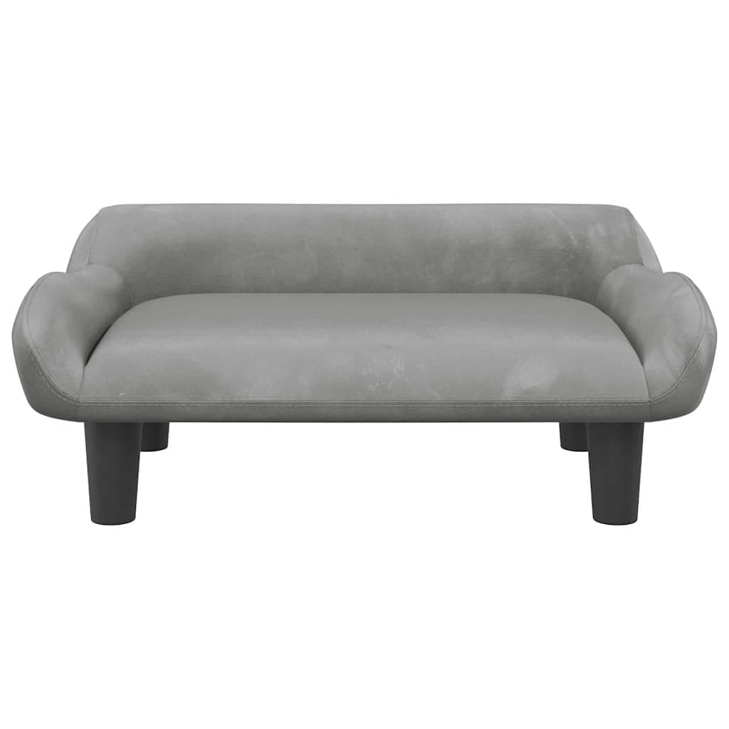 Lettino per Cani Grigio Chiaro 70x40x24 cm in Velluto — miniatura 3 di 6