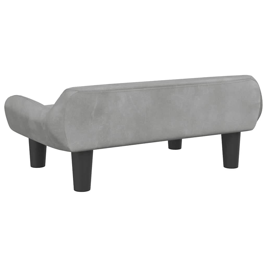 Lettino per Cani Grigio Chiaro 70x40x24 cm in Velluto — miniatura 4 di 6