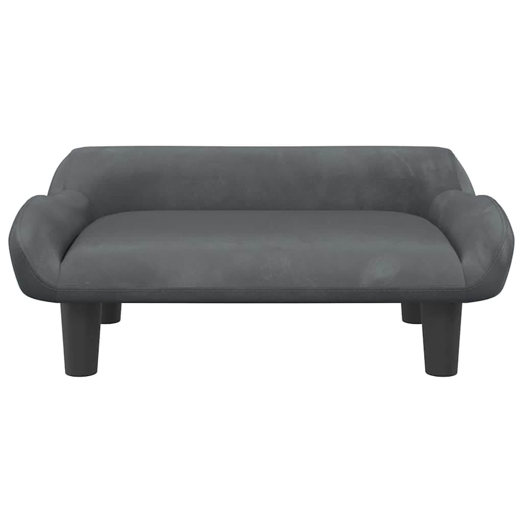Lettino per Cani Grigio Scuro 70x40x24 cm in Velluto — miniatura 3 di 6