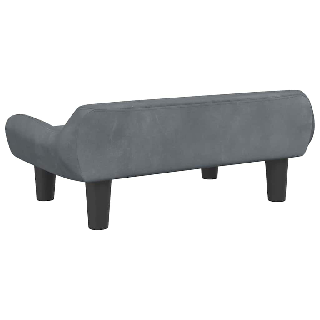 Lettino per Cani Grigio Scuro 70x40x24 cm in Velluto — miniatura 4 di 6