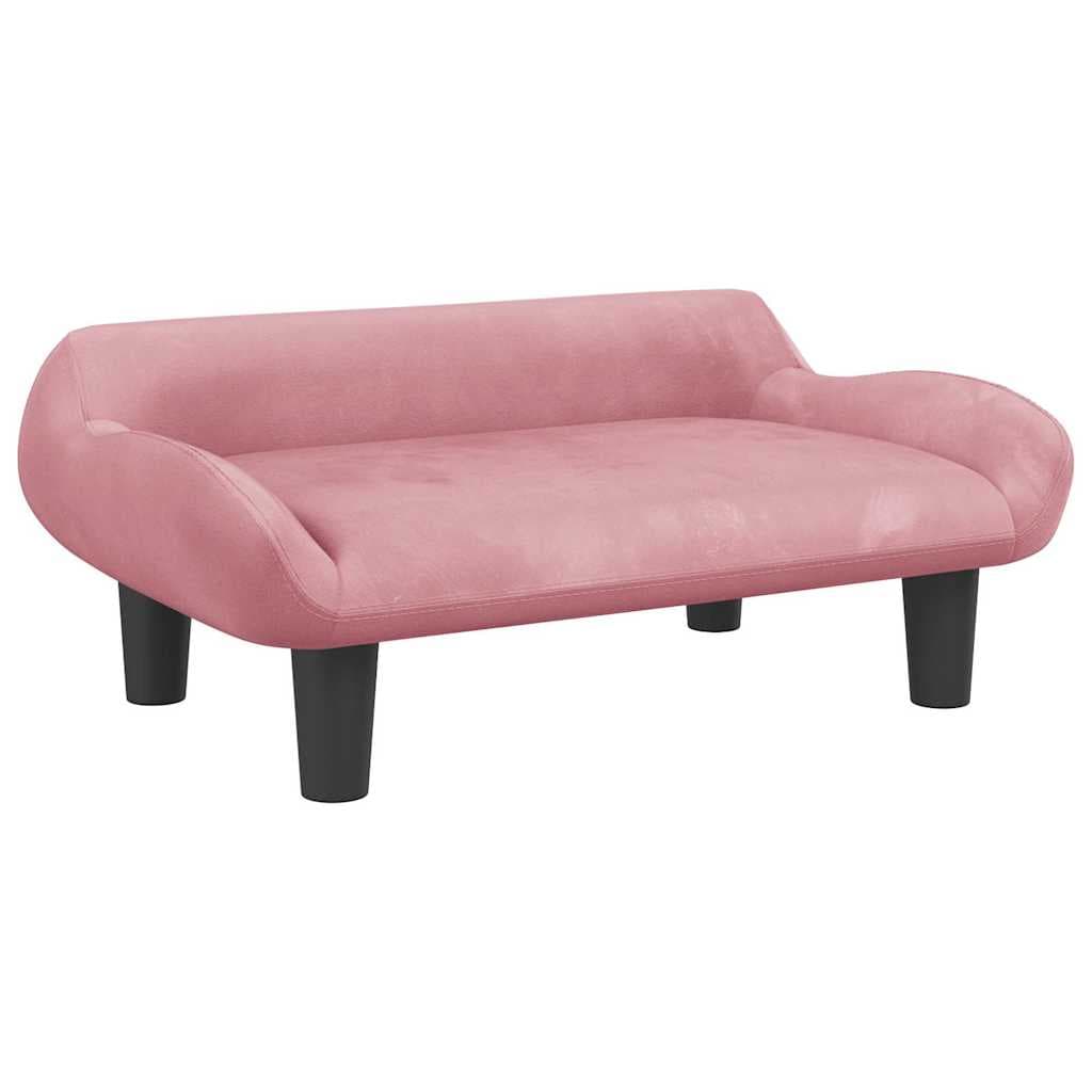 Lettino per Cani Rosa 70x40x24 cm in Velluto — miniatura 2 di 6