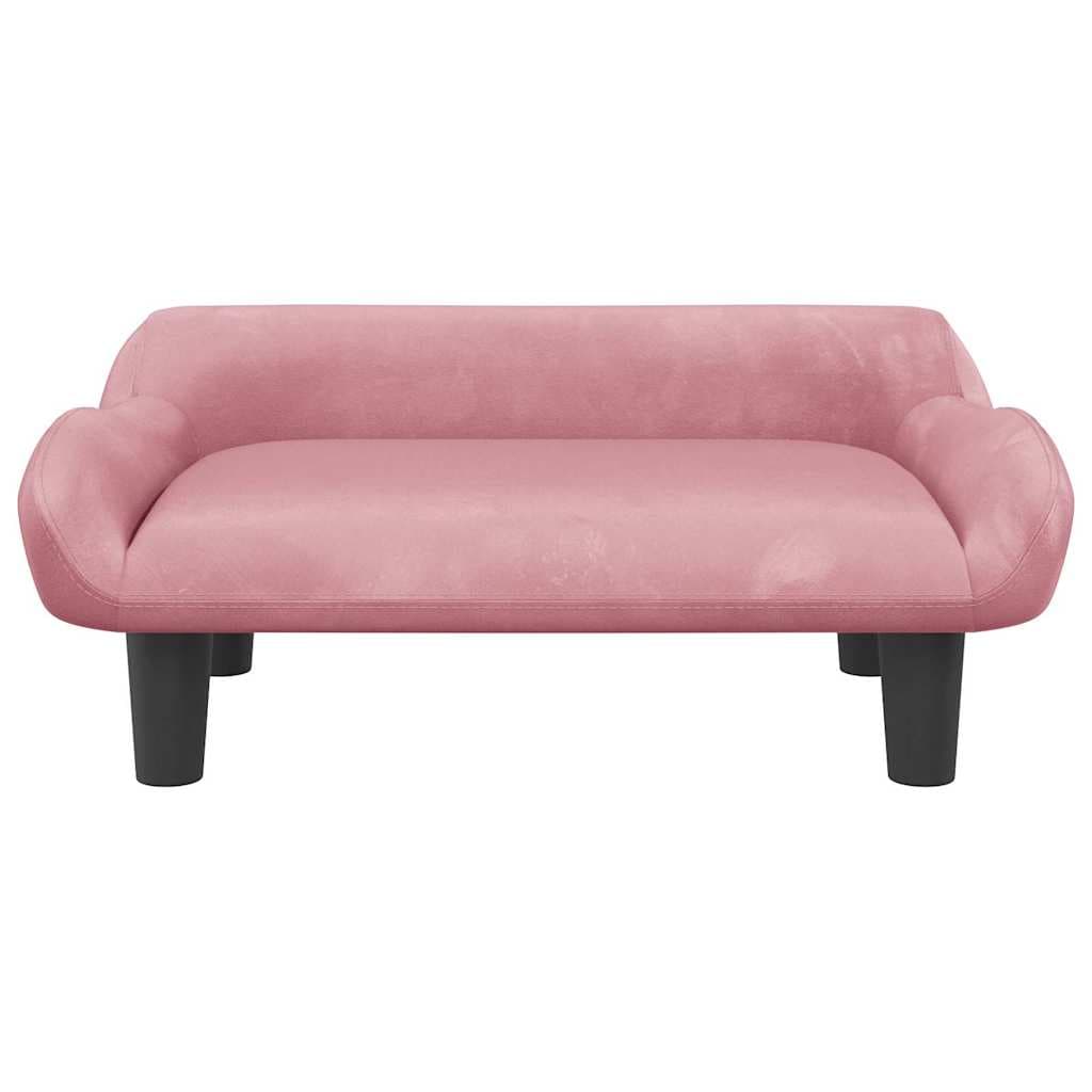 Lettino per Cani Rosa 70x40x24 cm in Velluto — miniatura 3 di 6