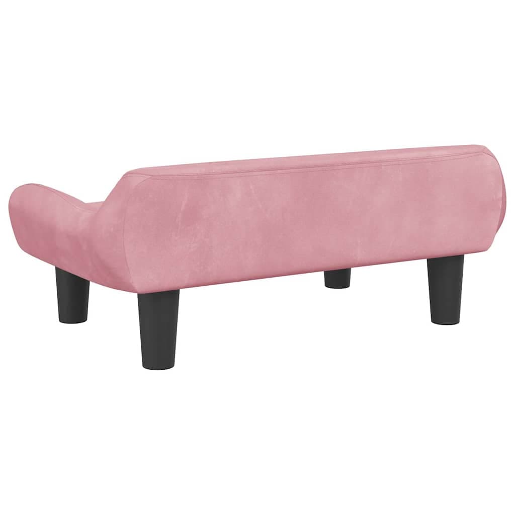 Lettino per Cani Rosa 70x40x24 cm in Velluto — miniatura 4 di 6