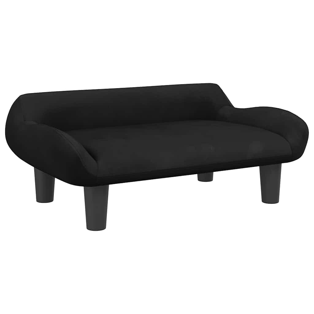 Lettino per Cani Nero 70x40x24 cm in Velluto — miniatura 2 di 6
