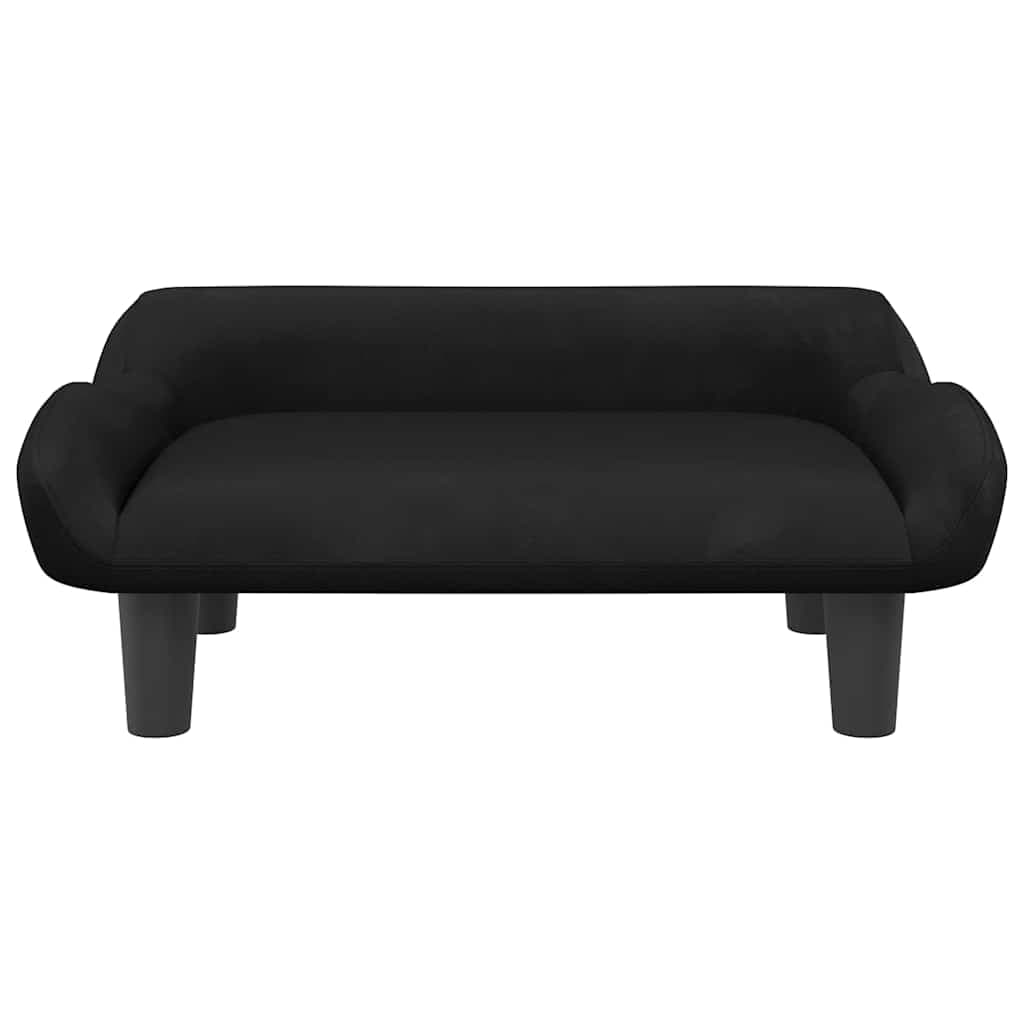 Lettino per Cani Nero 70x40x24 cm in Velluto — miniatura 3 di 6