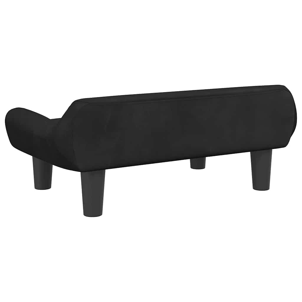 Lettino per Cani Nero 70x40x24 cm in Velluto — miniatura 4 di 6