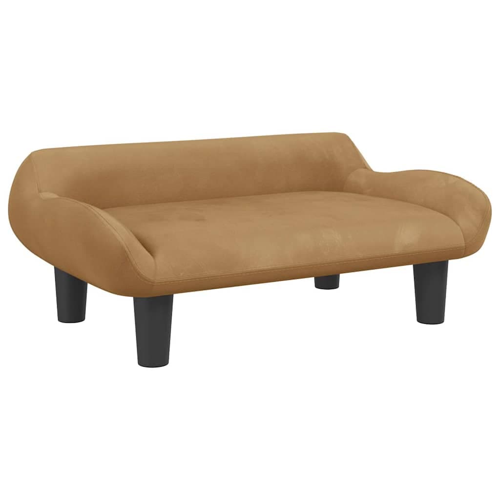 Lettino per Cani Marrone 70x40x24 cm in Velluto — miniatura 2 di 6
