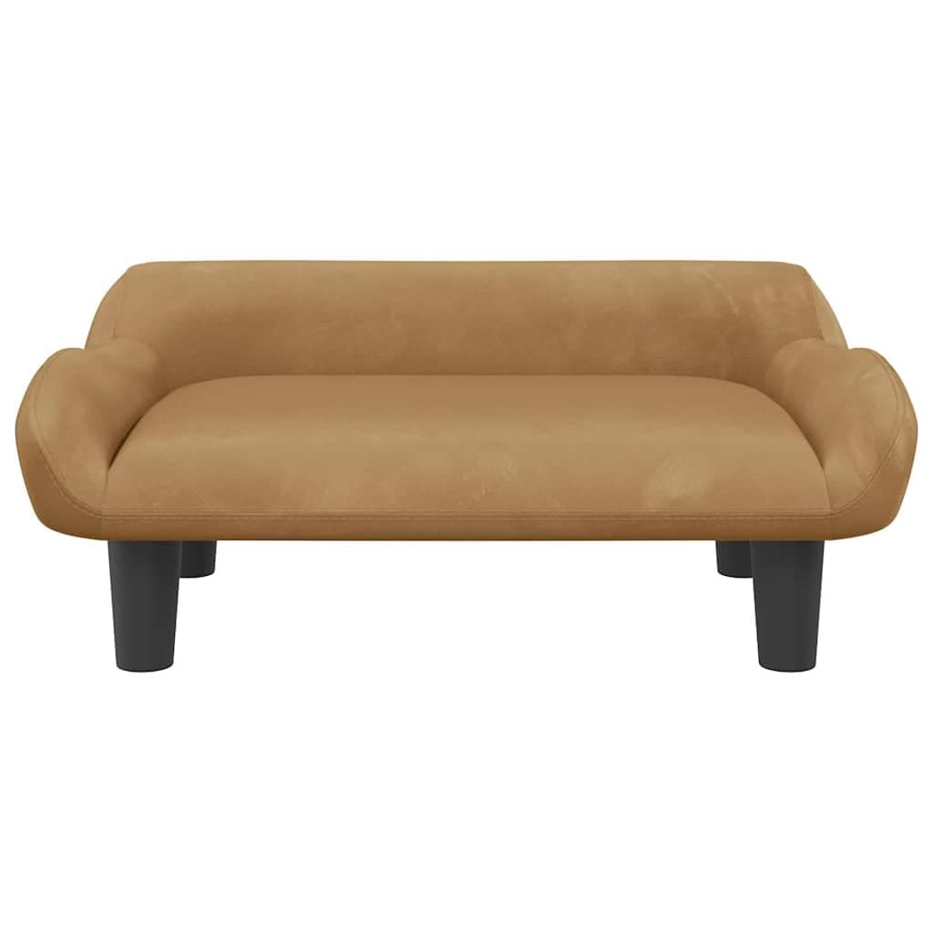 Lettino per Cani Marrone 70x40x24 cm in Velluto — miniatura 3 di 6