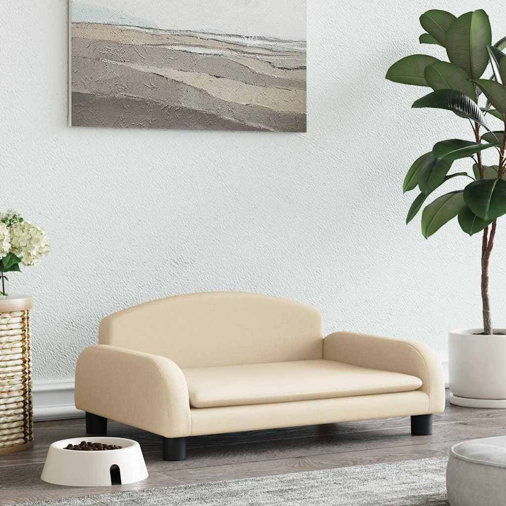 Lettino per Cani Crema 70x45x30 cm in Tessuto — miniatura 1 di 6