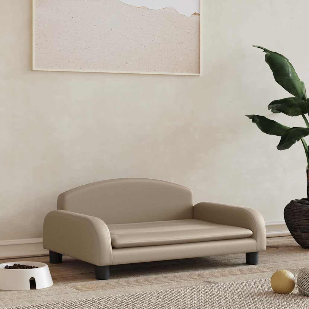 Lettino per Cani Cappuccino 70x45x30 cm in Similpelle — miniatura 1 di 6
