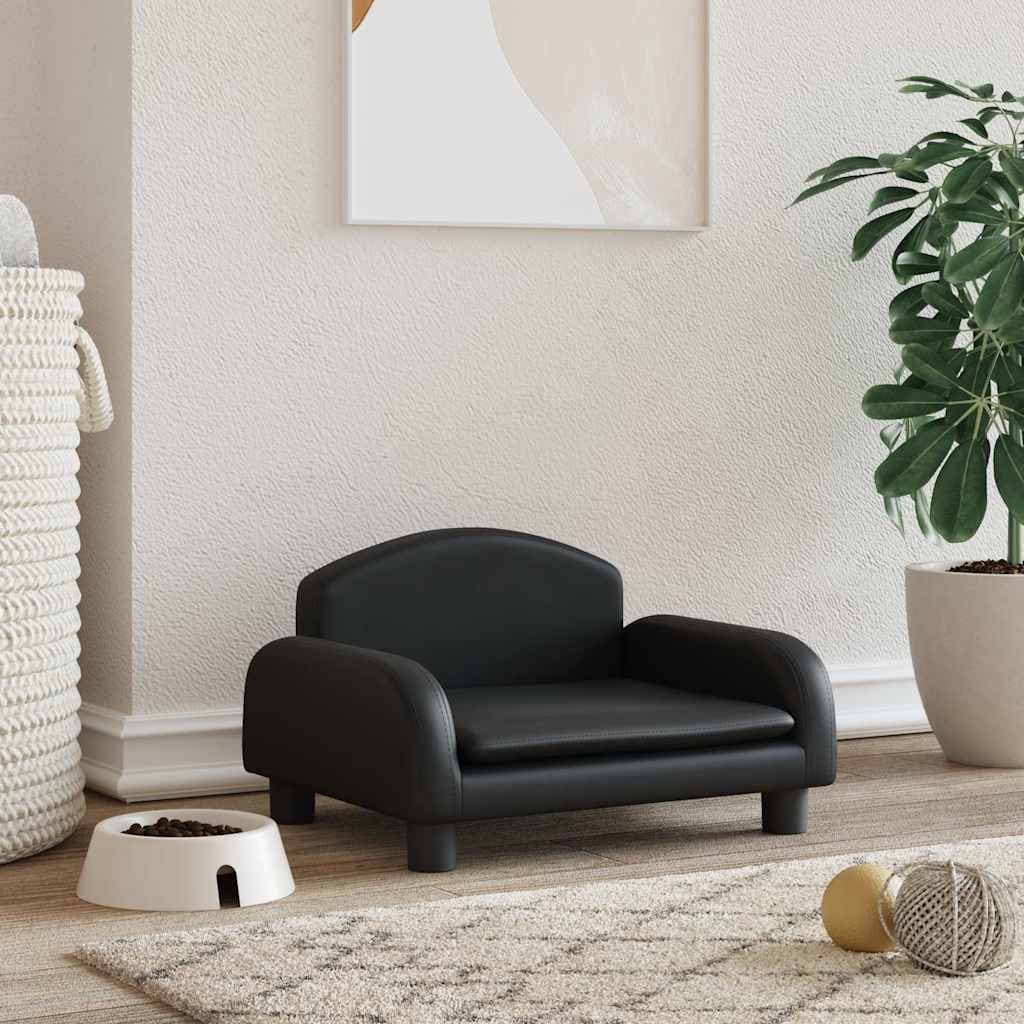 Lettino per Cani Nero 50x40x30 cm in Similpelle — miniatura 1 di 6