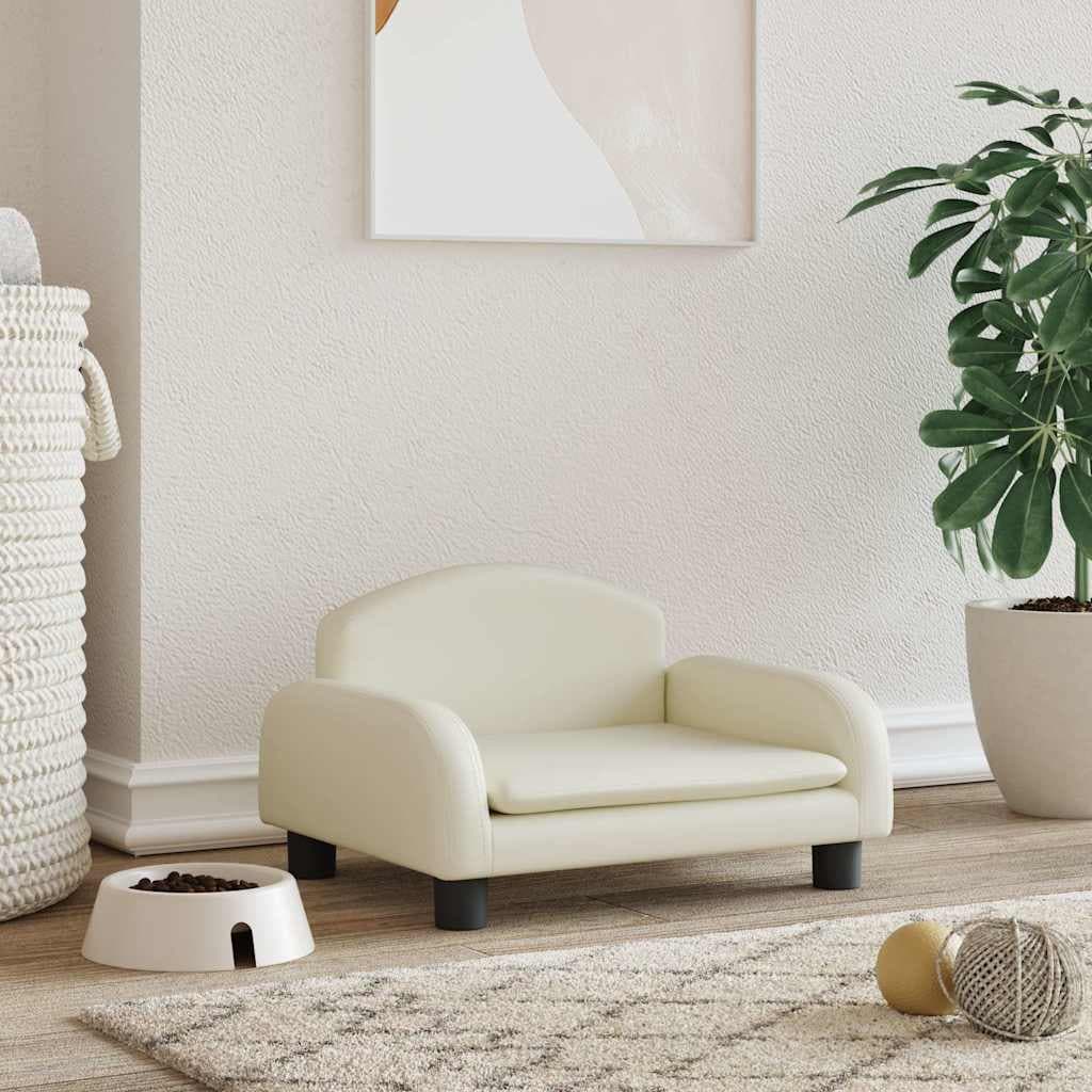 Lettino per Cani Crema 50x40x30 cm in Similpelle — miniatura 1 di 6