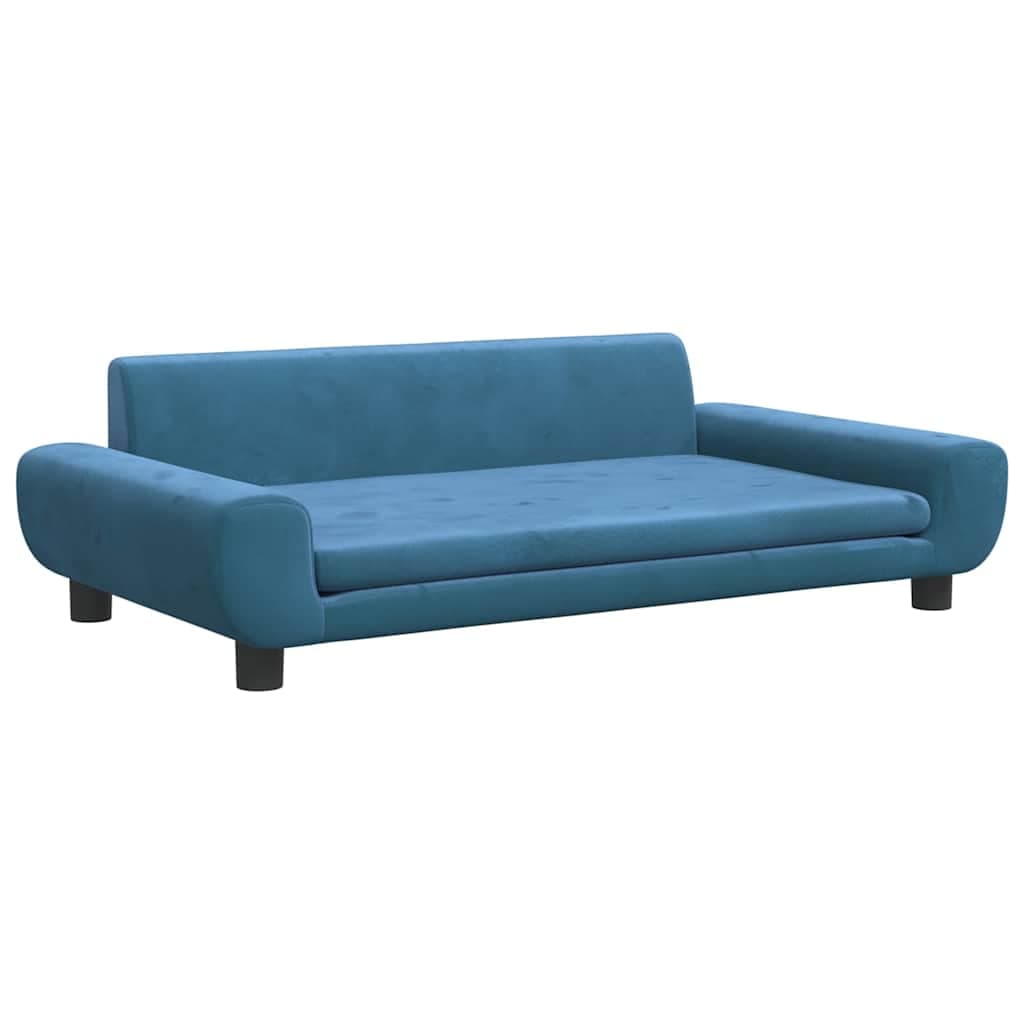 Lettino per Cani Blu 100x54x33 cm in Velluto — miniatura 2 di 6