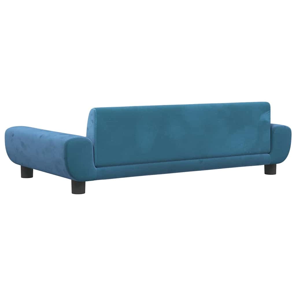 Lettino per Cani Blu 100x54x33 cm in Velluto — miniatura 4 di 6