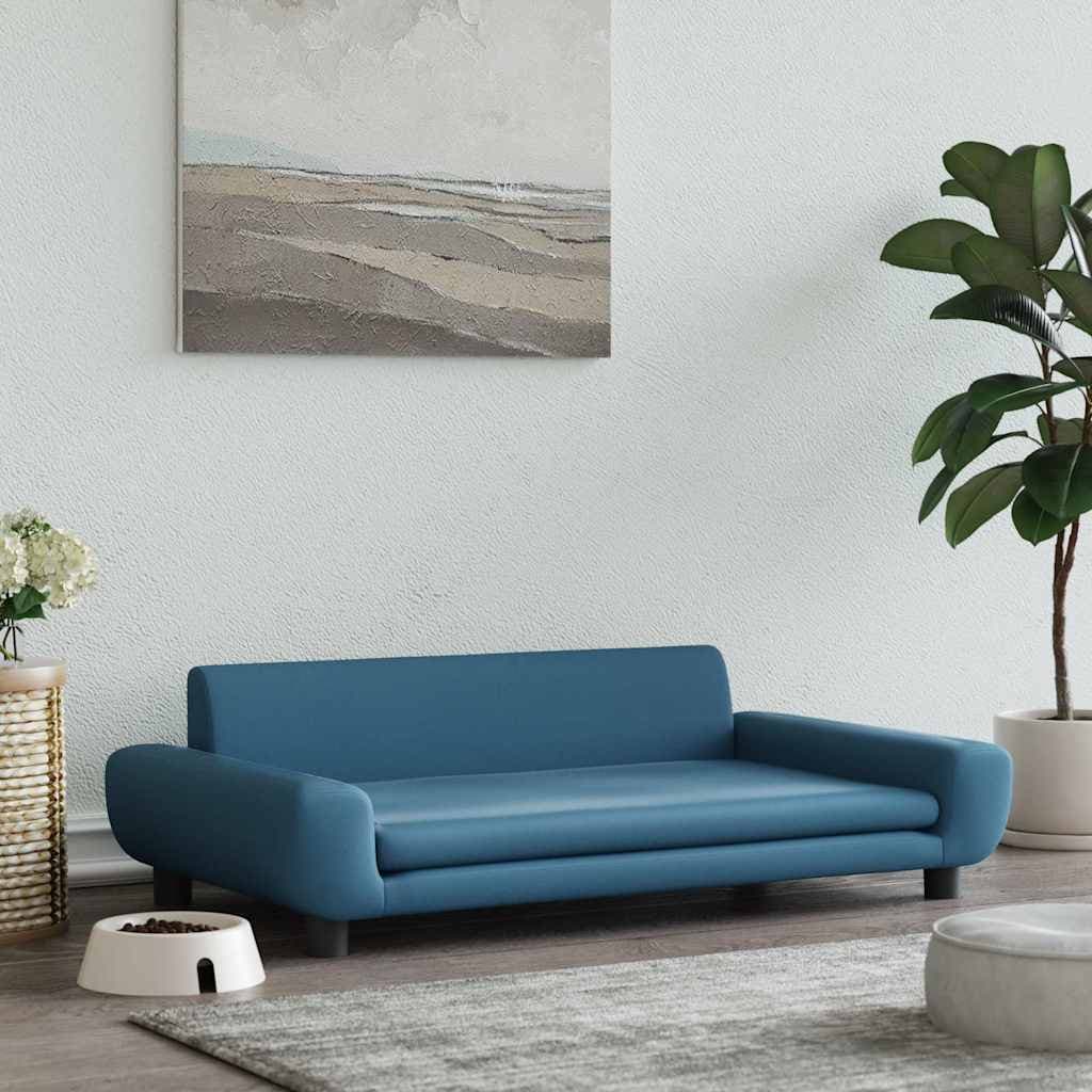 Lettino per Cani Blu 100x54x33 cm in Velluto — miniatura 1 di 6