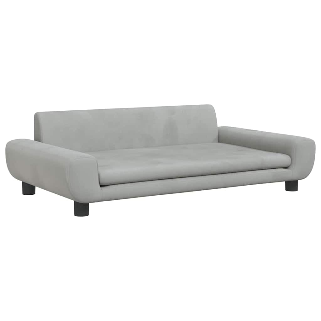 Lettino per Cani Grigio Chiaro 100x54x33 cm in Velluto — miniatura 2 di 6