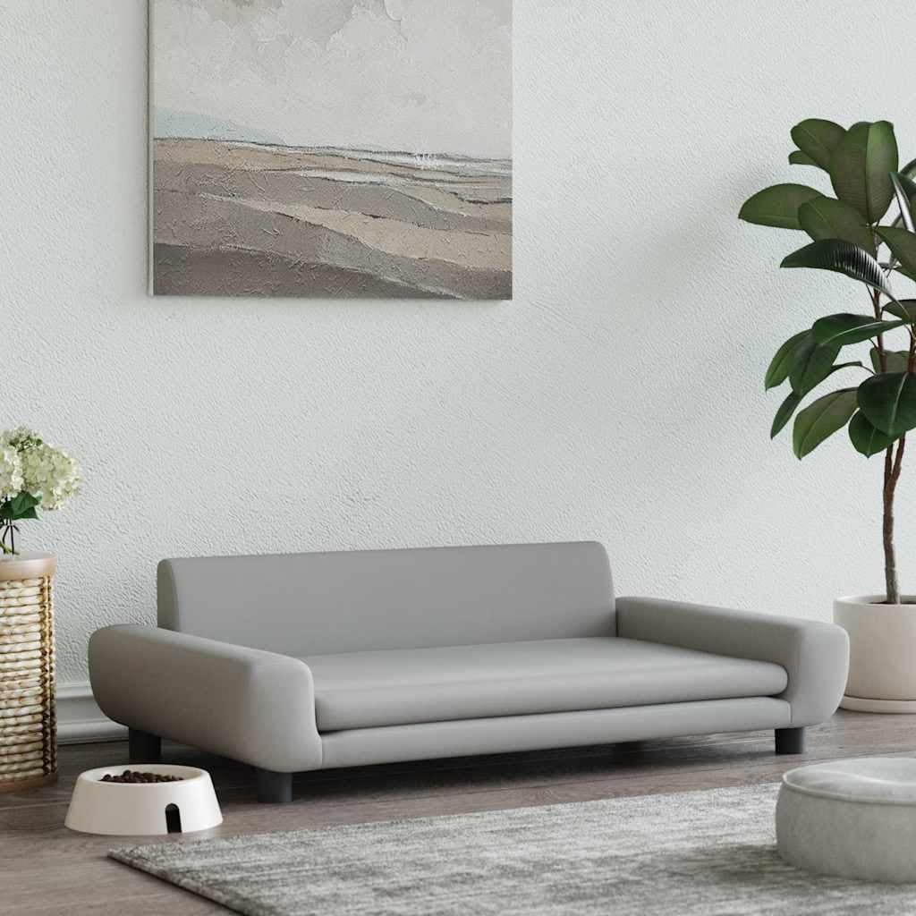 Lettino per Cani Grigio Chiaro 100x54x33 cm in Velluto — miniatura 1 di 6
