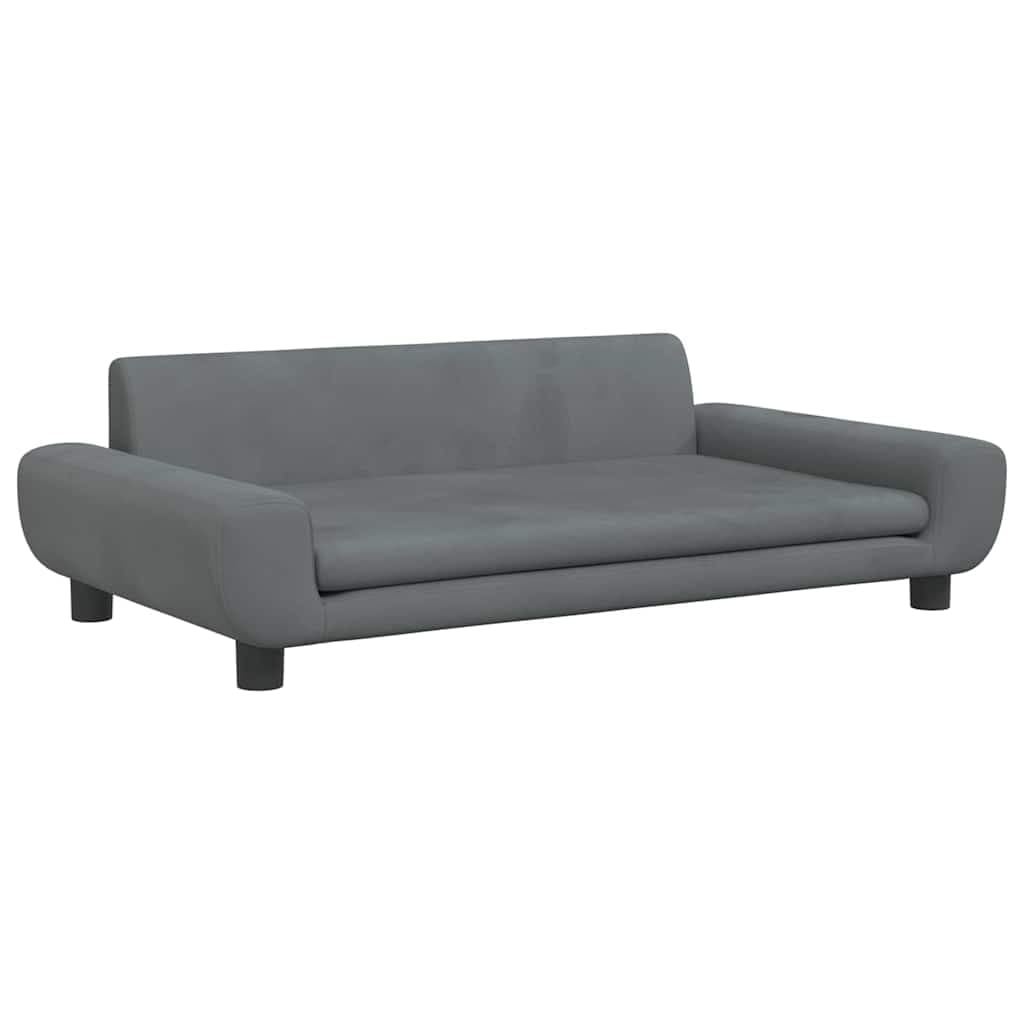 Lettino per Cani Grigio Scuro 100x54x33 cm in Velluto — miniatura 2 di 6